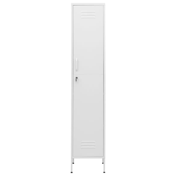 Förvaringsskåp vit 35x46x180 cm stål