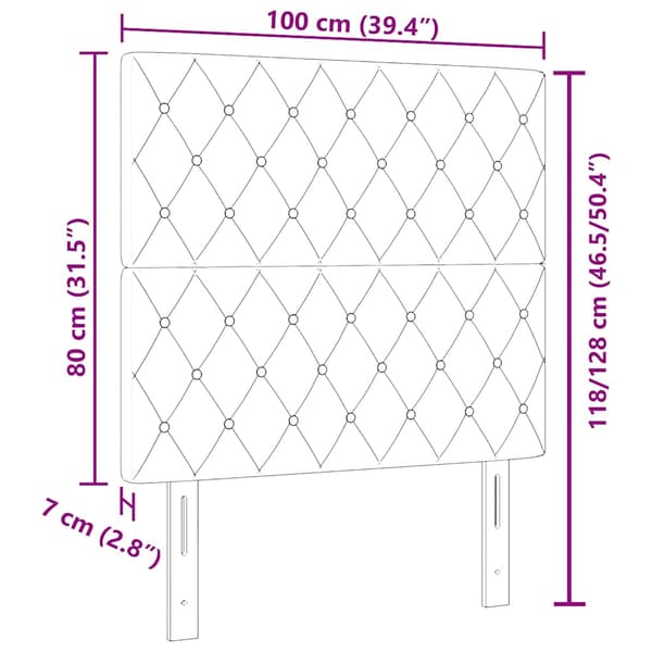Huvudgavel Ljusgrå 100 cm Sammet