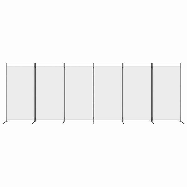 Rumsavdelare 6 paneler vit 520x180 cm tyg