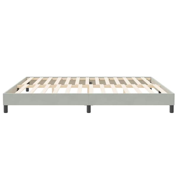 Sängram utan madrass ljusgrå 200x210 cm sammet