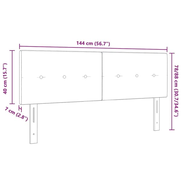Huvudgavel Rosa 144 cm Sammet