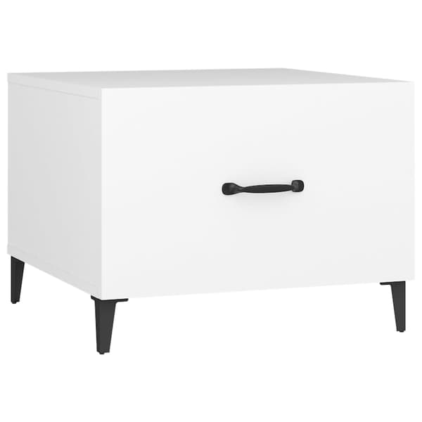Soffbord med metallben vit 50x50x40 cm