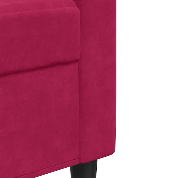 3-sitssoffa vinröd 180 cm sammet