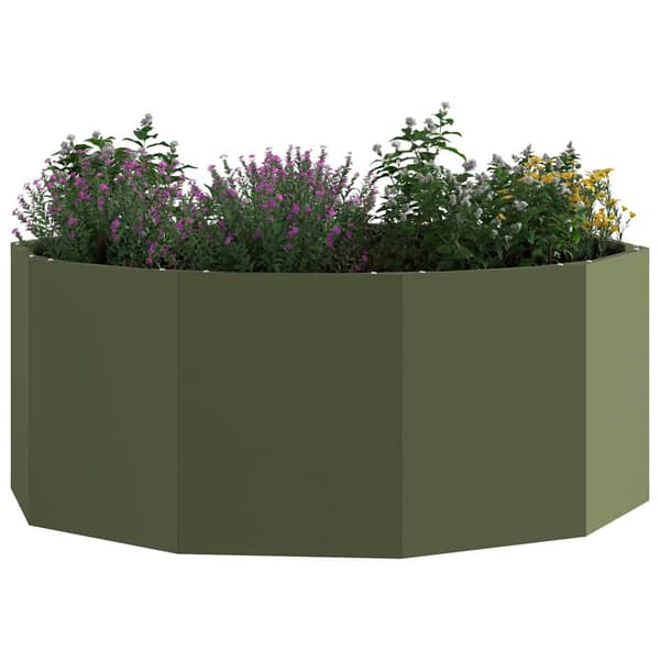 Planteringskärl Olivgrön 90 x 90 x 35 cm Stål