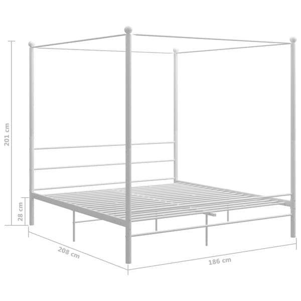 Himmelsäng vit metall 180x200 cm