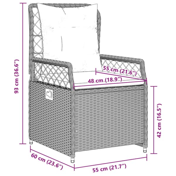 Matgrupp för trädgården med dynor 5 delar grå konstrottning