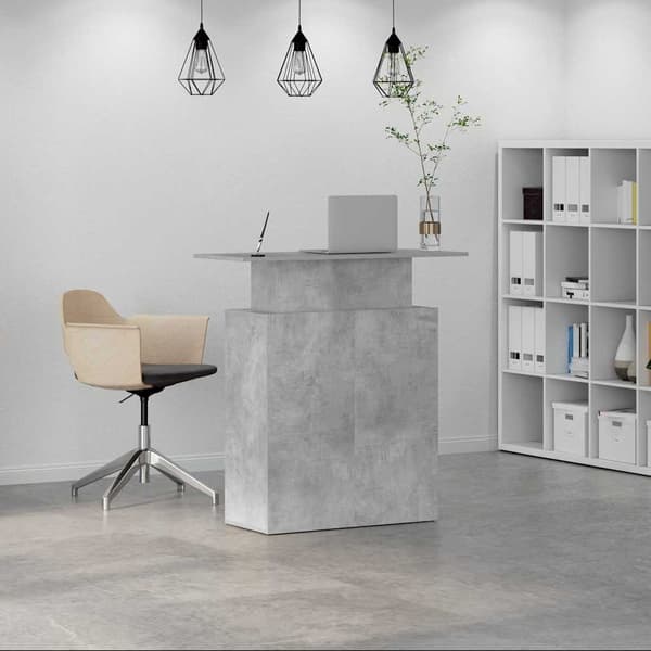 Receptionsdisk betonggrå 100x40x104 cm konstruerat trä