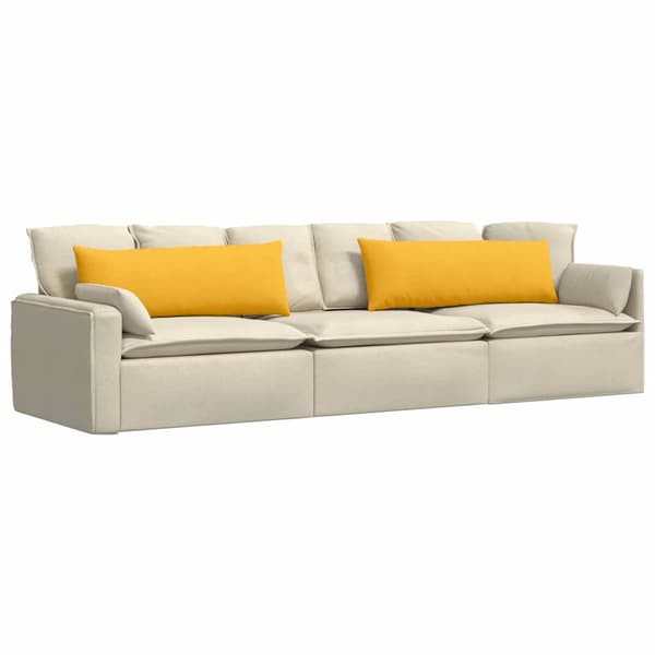 Sofakuddar 2 pcs Ljusgul 120 x 40 cm Kordread tyg