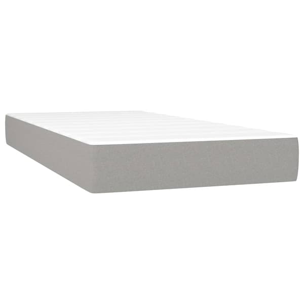 Ramsäng med madrass ljusgrå 100x200 cm tyg