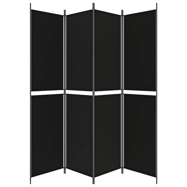 Rumsavdelare 4 paneler svart 200x220 cm tyg