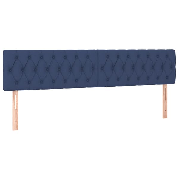 Ramsäng med madrass blå 200x200 cm tyg
