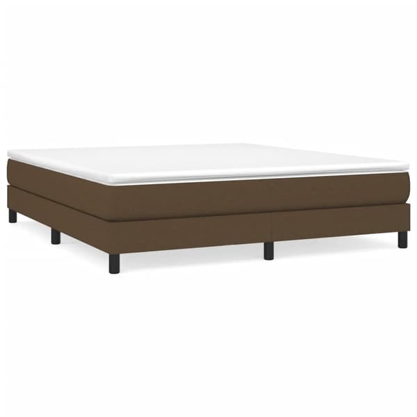 Boxspring-sängram mörkbrun 160x200 cm tyg