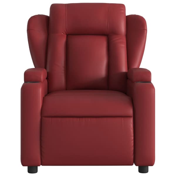 Reclinerfåtölj vinröd konstläder