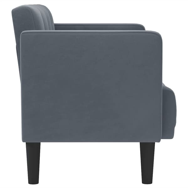 Loveseat soffa mörkgrå 111 cm sammet