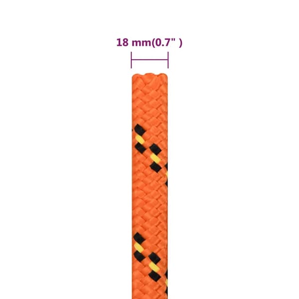 Båtlina orange 18 mm 25 m polypropylen