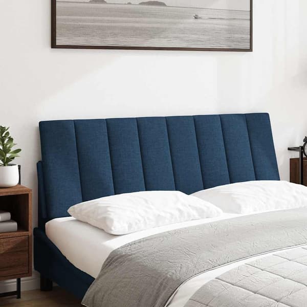 Headboard Cushion "Hanko" Blue 140 cm Fabric
