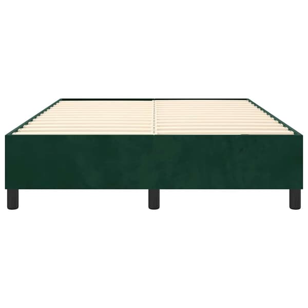 Boxspring-sängram mörkgrön 140x190 cm sammet