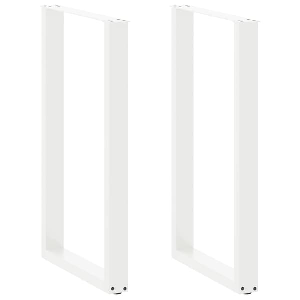 Barbordsben U-formade 2 st vita 60x(100-101) cm stål