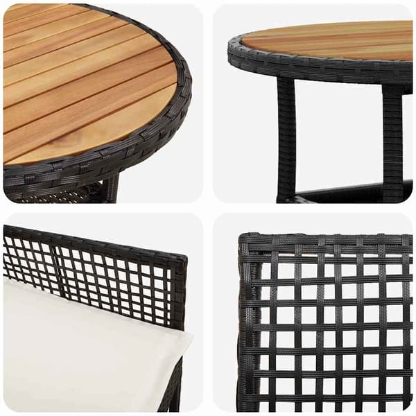Trädgårdsmöbelset 5 pcs Svart konstrotting