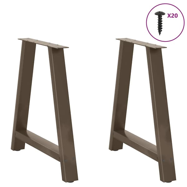 Matbordsben A-formade 2 st 70x(72-73) cm stål