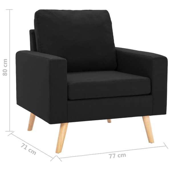 Soffgrupp 2 delar tyg svart