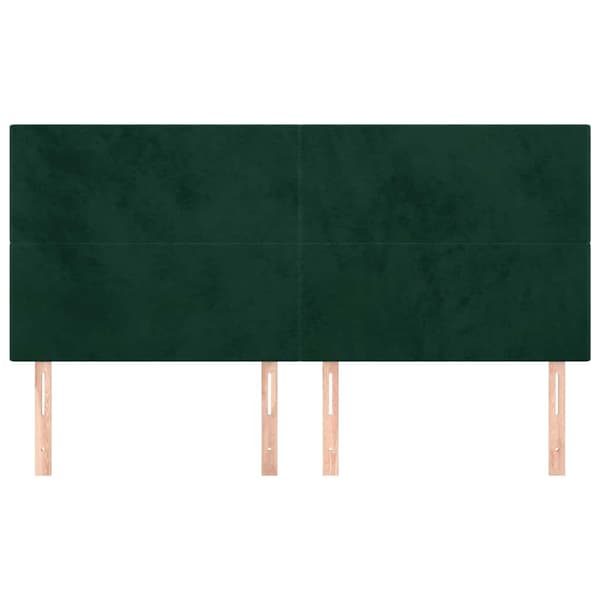 Sänggavel mörkgrön 180x5x118/128 cm sammet