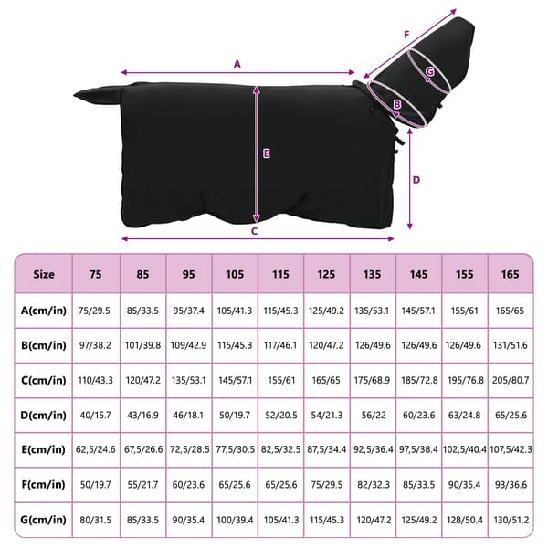 Hästdyna Svart 135 cm Polyester Fleece