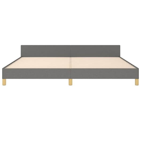 Sängram utan madrass mörkgrå 200x200 cm tyg