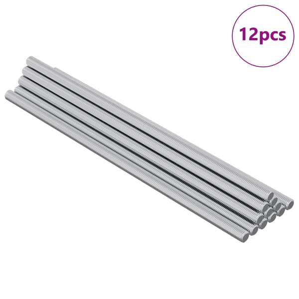 Gängat Rör 12 st Silver 6 x 170 mm Stål