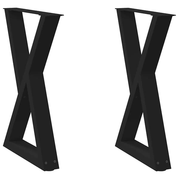 Matbordsben 2 st svarta 60x(72-73,3) cm stål