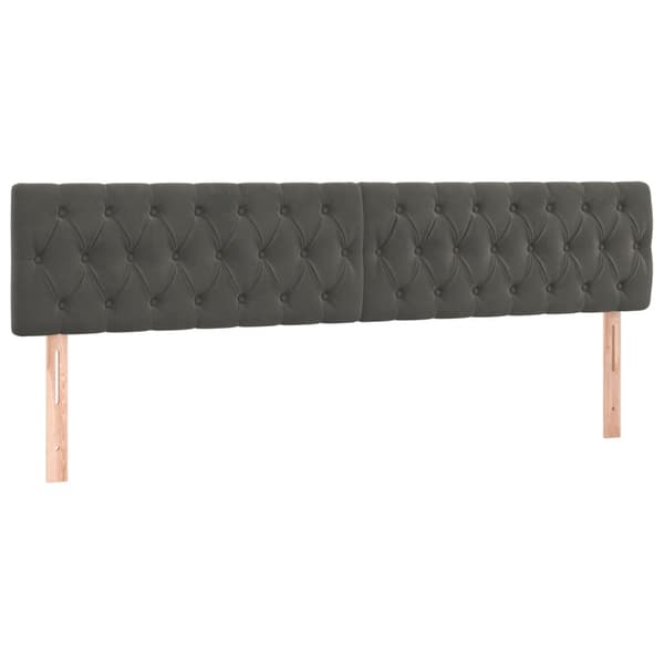 Sänggavlar mörkgrå 200x7x78/88 cm sammet