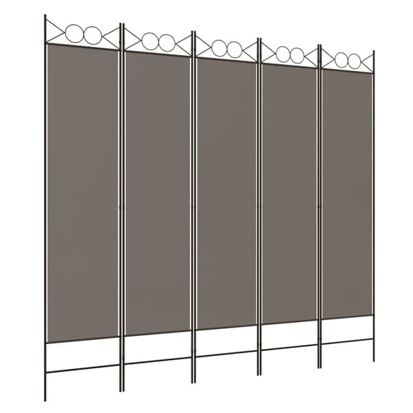 Rumsavdelare 5 paneler antracit 200x200 cm tyg