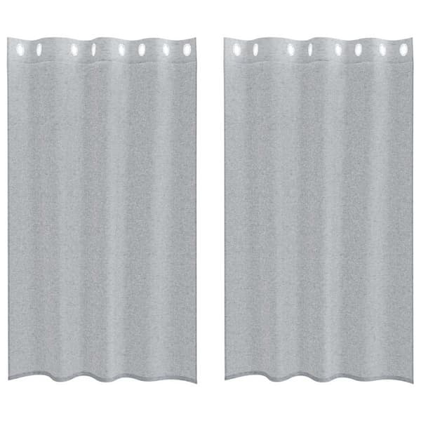 Voile Gardin 2 st Mörkgrå 175 x 140 cm Polyester