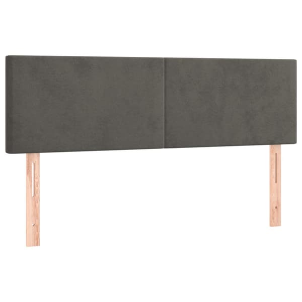 Ramsäng med madrass mörkgrå 140x200 cm sammet