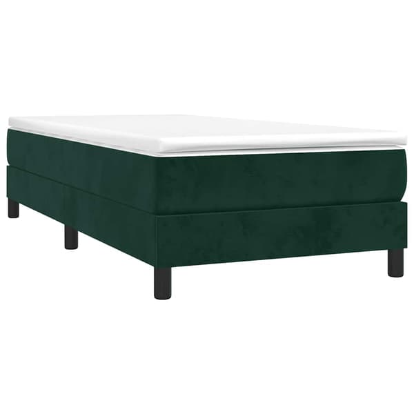 Ramsäng med madrass mörkgrön 100x200 cm sammet