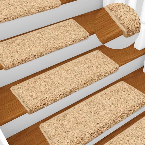 Trappmattor 30 st 65x21x4 cm krämfärgade rektangulära kanter