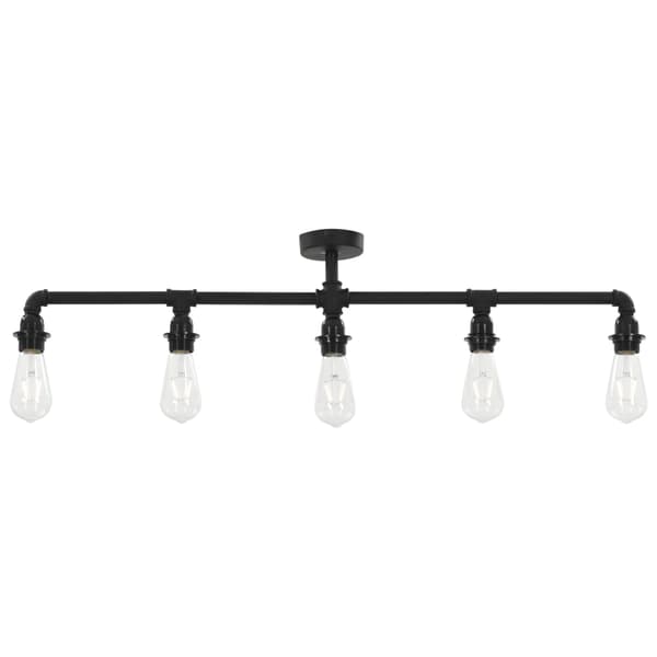 Taklampa svart 5 x E27-lampor