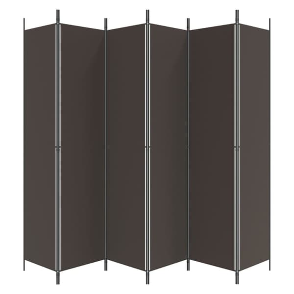 Rumsavdelare 6 paneler brun 300x220 cm tyg