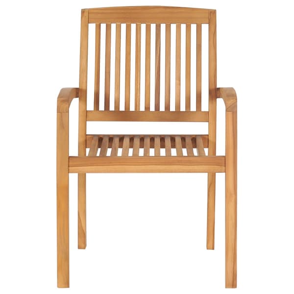 Stapelbara trädgårdsstolar 4 st massiv teak