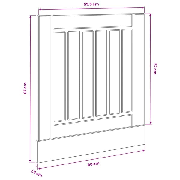 Diskmaskin panel LUCCA Svart ek 60 x 1,5 x 57 cm