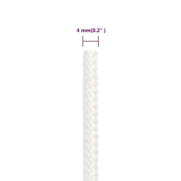 Båtlina helvit 4 mm 25 m polypropylen