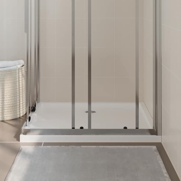 Duschkar rektangulärt ABS vit 80x90 cm
