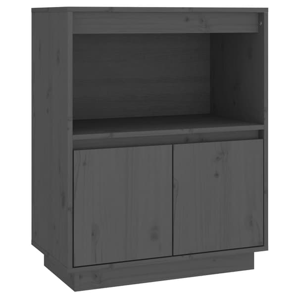 Skänk grå 60x34x75 cm massiv furu