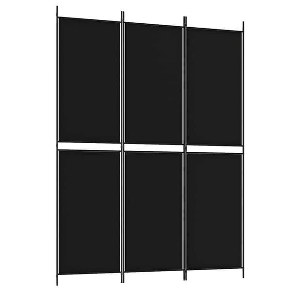 Rumsavdelare 3 paneler 150 x 200 cm svart tyg