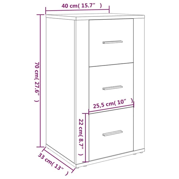 Skåp vit 40x33x70 cm konstruerat trä