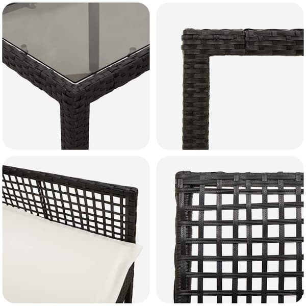 Trädgårdsmöbelset 5 pcs Svart konstrotting