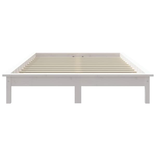 Sängram 180x200 cm massiv furu vit