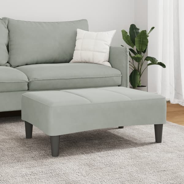 Fotpall Ljusgrå 77x55x31 cm sammet