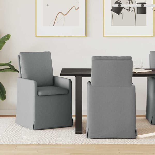 Matstolar 2 pcs Ljusgrå 57 x 67 x 98 cm tyg