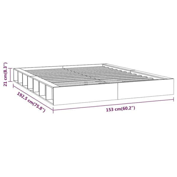 Sängram massiv furu 135x190 cm vit